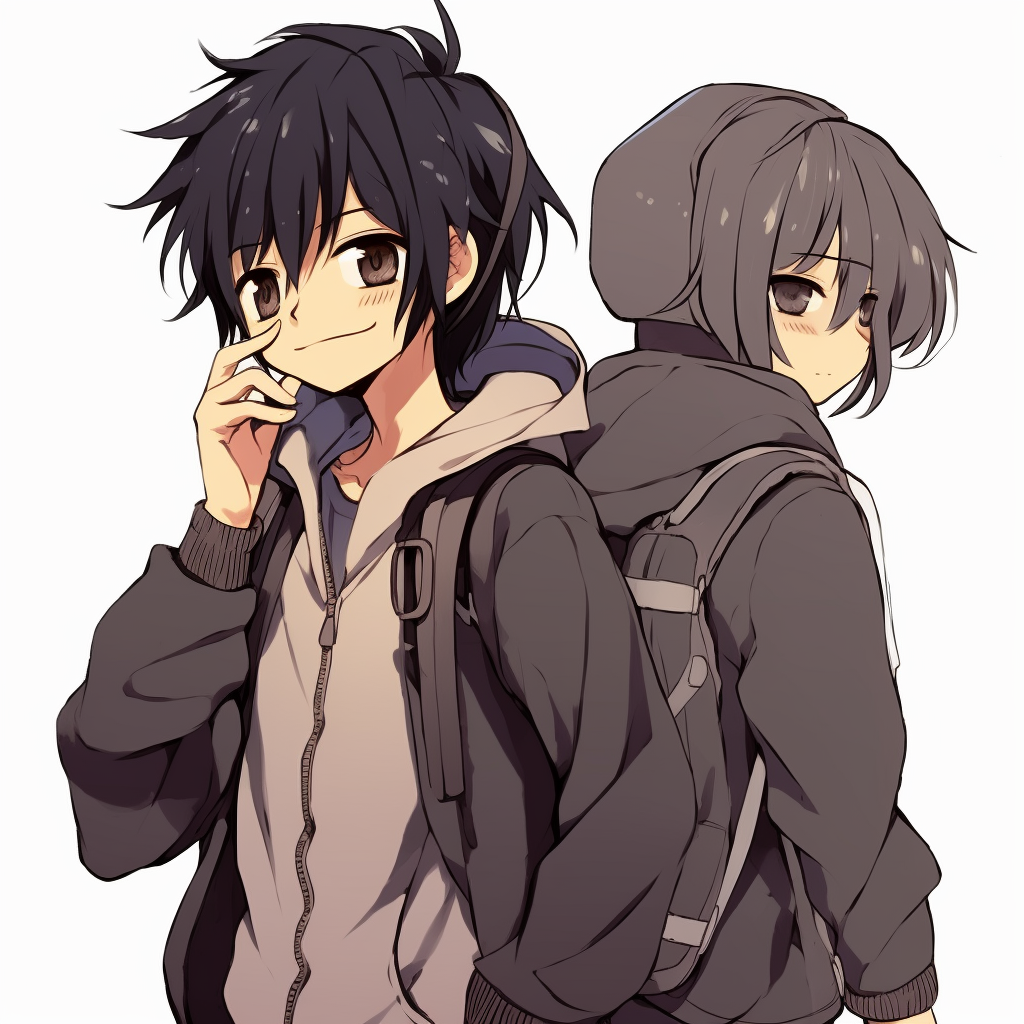 Serious anime boy, sharp lines and dark, glaring eyes. anime pfp manga: boy vs girl