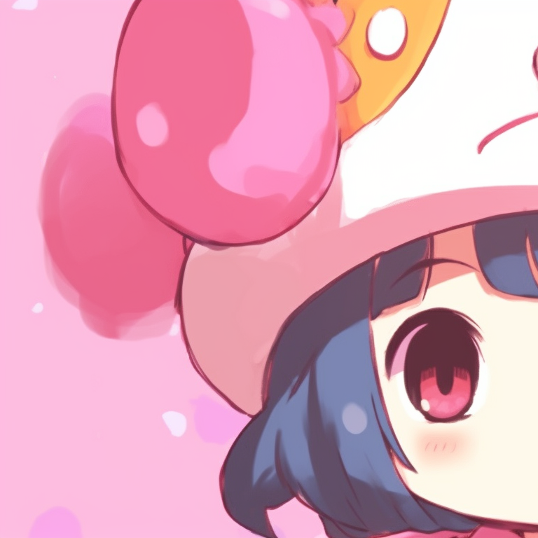 Two characters donning matching hats, cute poses and cheerful expressions, bright colors. classic matching sanrio pfp pfp for discord.