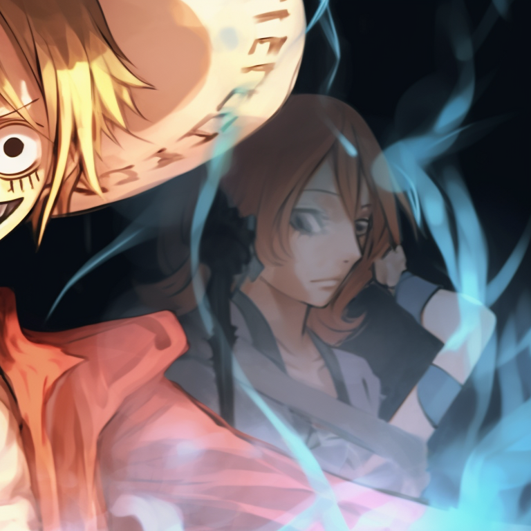 Luffy and Nami portrayed as Dracula and witch respectively, with art style emphasizing gothic elements. one piece halloween matching pfp pfp for discord.