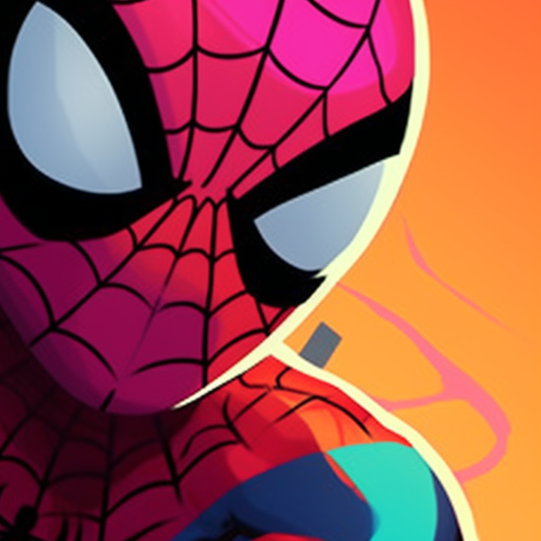 Two Spiderman characters in matching suits, detailed texture and bold colors. cartoon matching spiderman pfp pfp for discord.