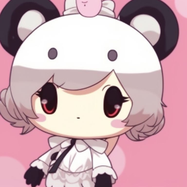 Close-ups of My Melody and Kuromi, pastel colors and soft shading. classic my melody and kuromi pfp matching pairs pfp for discord.