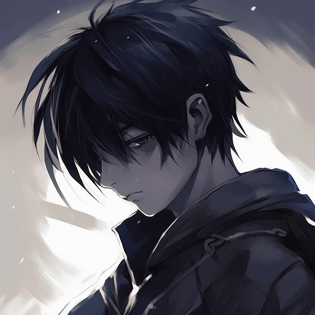 Profile view of Sasuke with his Sharingan activated, notable red and black colours. anime male pfp art pfp for discord.