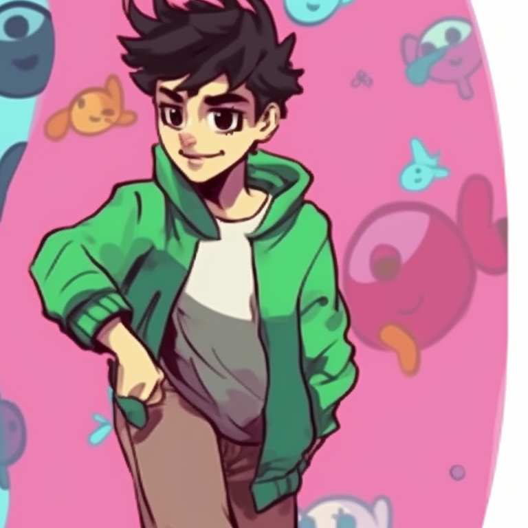 Two characters with intertwined tails, detailed patterns and eclectic color palette. exciting matching pfp cartoon pfp for discord.