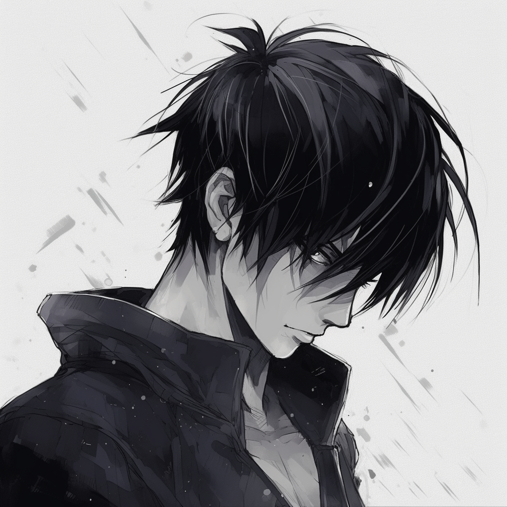 Close-up of Sasuke Uchiha, displaying intense detail and deep colour contrasts. anime male pfp art pfp for discord.