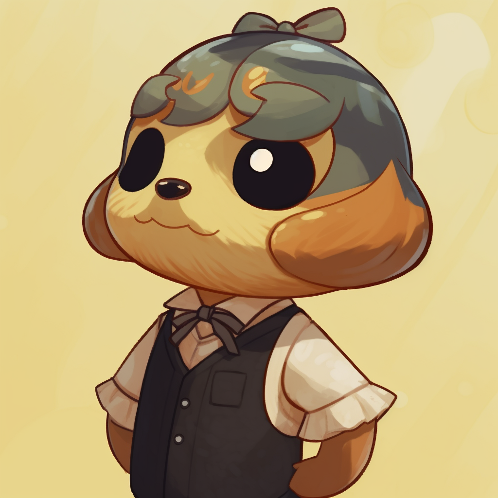 Tom Nook with a bag of money, exhibiting vivid colors and dynamic composition. tom nook animal crossing pfp