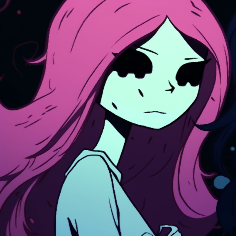 Marceline and Bubblegum as a demon and angel respectively, anime style with dramatic expressions and strong, bold colors. marceline and bubblegum halloween pfp pfp for discord.