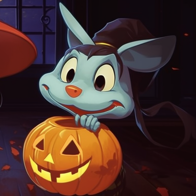 Two Disney characters in Halloween outfits, detailed facial expressions and deep tones. disney halloween matching pfp collection pfp for discord.
