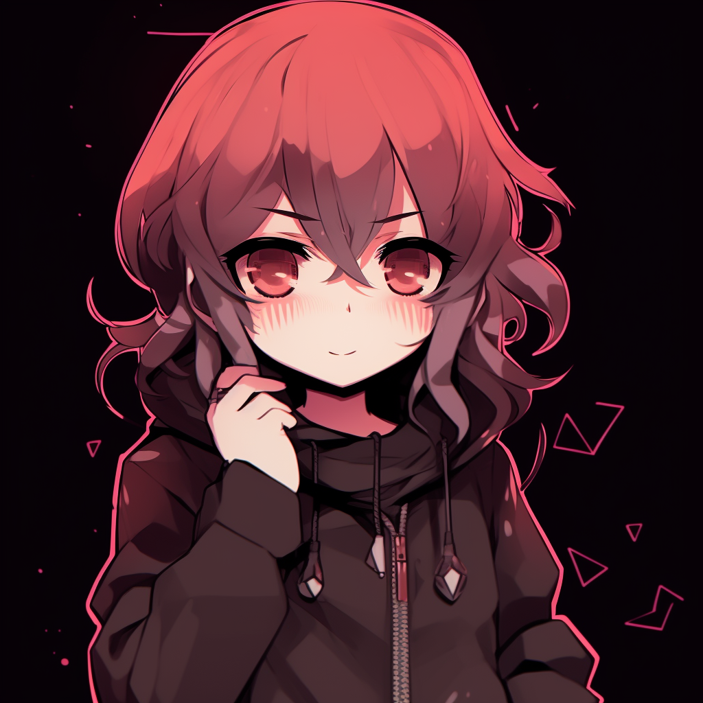 Chibi anime profile picture with nighttime scenery, cool color scheme and exaggerated expressions. cute anime pfp dark pfp for discord.