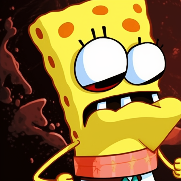 Two characters laughing, bright bold colors, slapstick humor visible from body language. spongebob character matching profile pictures pfp for discord.