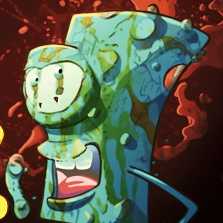Two characters laughing, bright bold colors, slapstick humor visible from body language. spongebob character matching profile pictures pfp for discord.