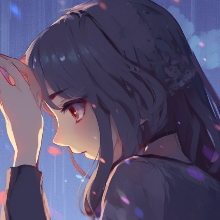 Two characters under a starlit backdrop, detailed constellations and intimate glance. romantic couple match pfp pfp for discord.