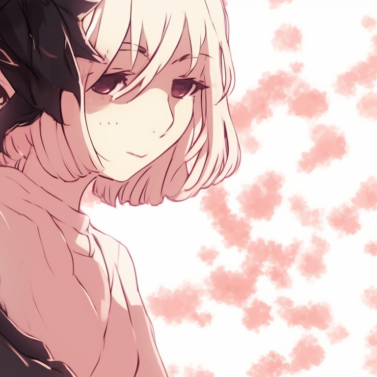 Two characters beneath cherry blossom tree, pastel color scheme, and delicate lines. versatile instagram cute matching pfp for any couple pfp for discord.