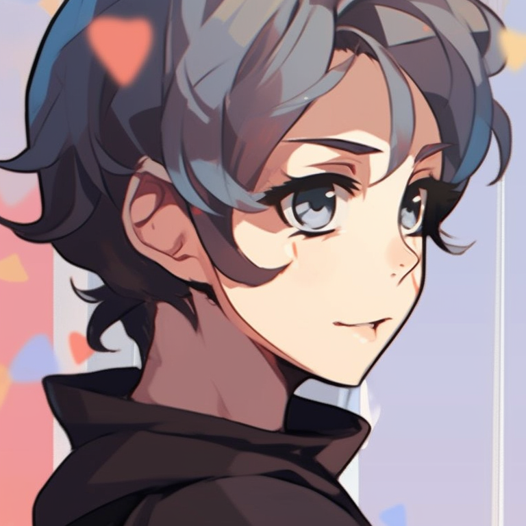 Two characters under a twilight sky, detailed shadows, sharing a serene moment. gender-neutral match pfp for friends pfp for discord.