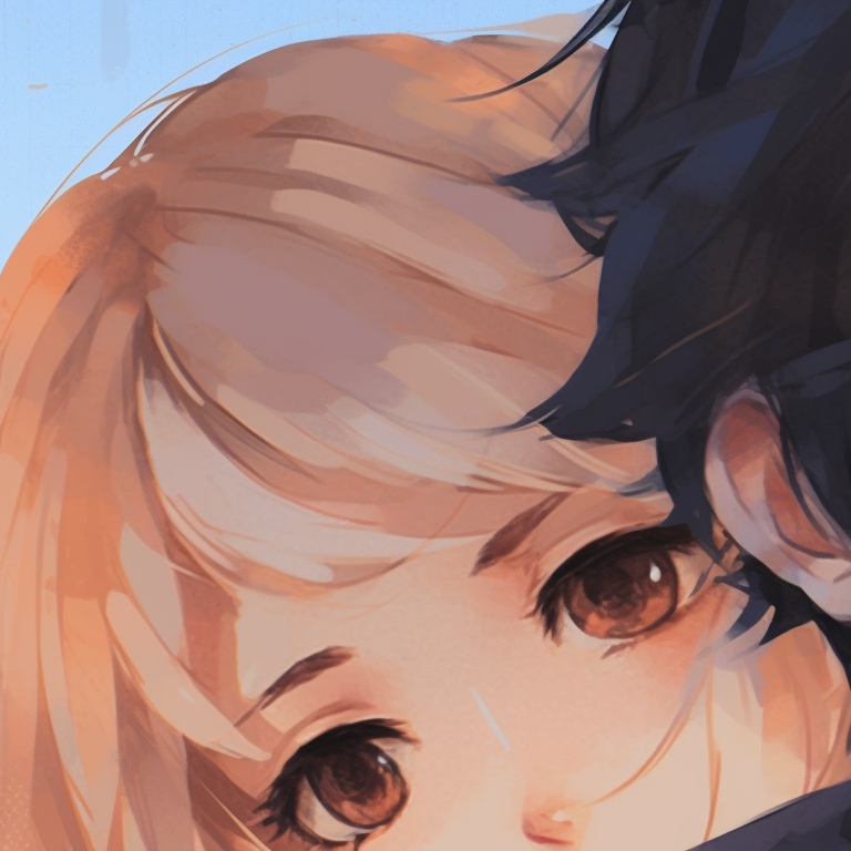 Two characters on a motorbike, strong stares forward, bold colors and speed lines. pfp matching for couple models pfp for discord.