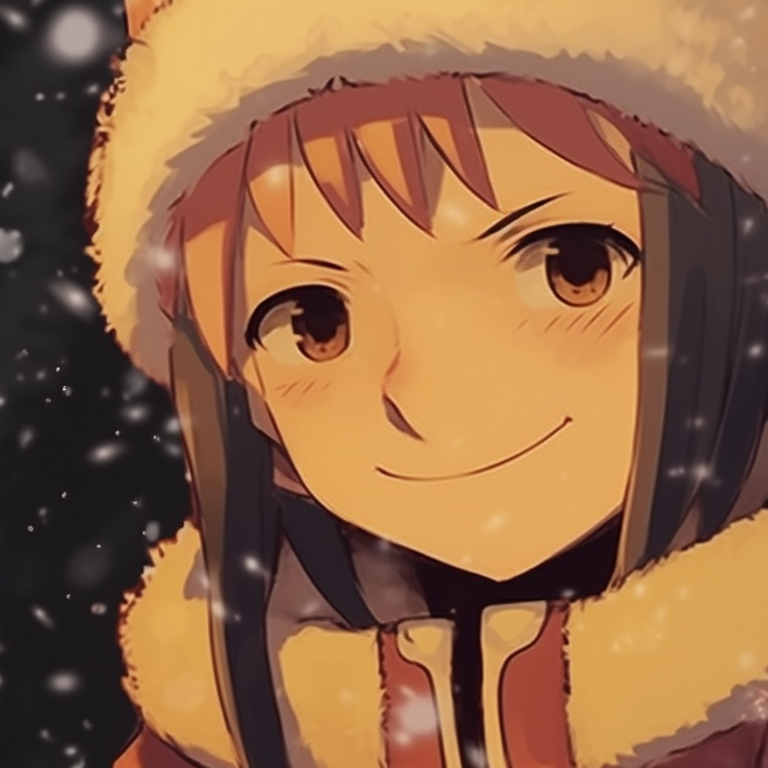 Two characters silhouetted against a Christmas-themed backdrop, minimal color palette with a splash of Christmas colors. charming matching christmas pfp naruto pfp for discord.