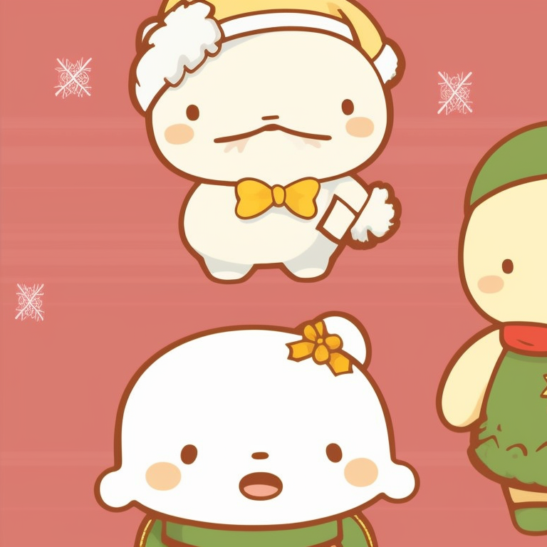 Little Twin Stars in sparkling outfits, pastel hues and glistening accents. matching christmas sanrio pfp news pfp for discord.