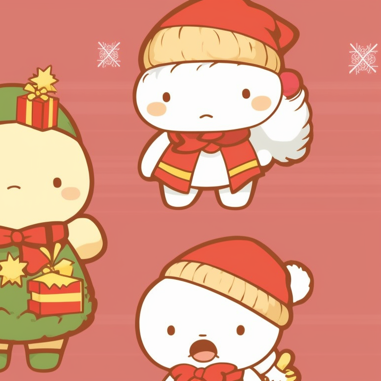 Little Twin Stars in sparkling outfits, pastel hues and glistening accents. matching christmas sanrio pfp news pfp for discord.