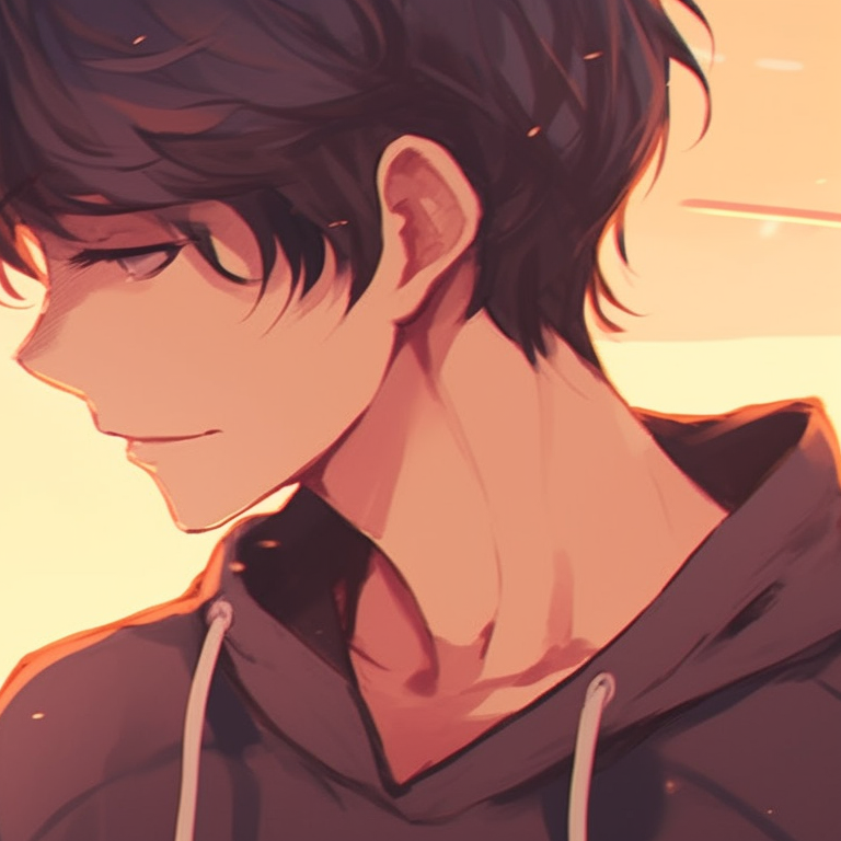 Matching profile pictures of two characters under the starred sky, crisp lines and bold colors, gazing at the night’s beauty side by side. unique matching anime pfp for couples pfp for discord.