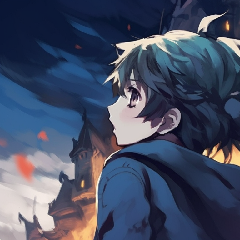 Detailed depiction of Howl's moving castle bathed in moonlight with shadowy figures. howl's moving castle halloween matching pfp ideas pfp for discord.