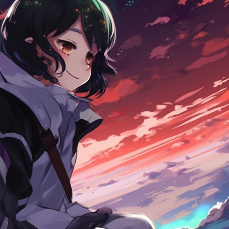 Two characters, superhero outfits, vibrant colors, standing back-to-back in a heroic stance. matching pfp for friends in anime style pfp for discord.