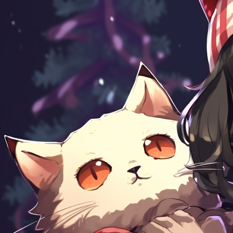 Two characters in holiday attire, preparing for battle, intense expressions. matching christmas demon slayer pfp characters pfp for discord.