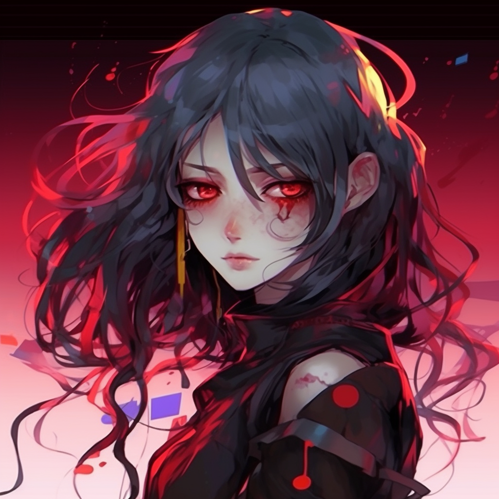 Anime girl illustration with an eccentric appeal, presenting unusual elements and bold colors. crazy anime girl pfp drawing guide pfp for discord.