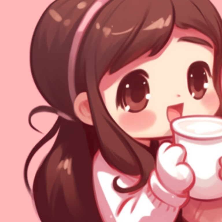 Two characters laughing together, bright colors and lively atmosphere. cute milk and mocha pfps collection pfp for discord.