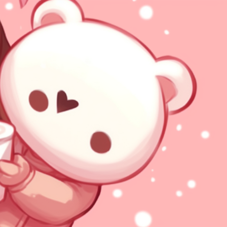 Two characters laughing together, bright colors and lively atmosphere. cute milk and mocha pfps collection pfp for discord.