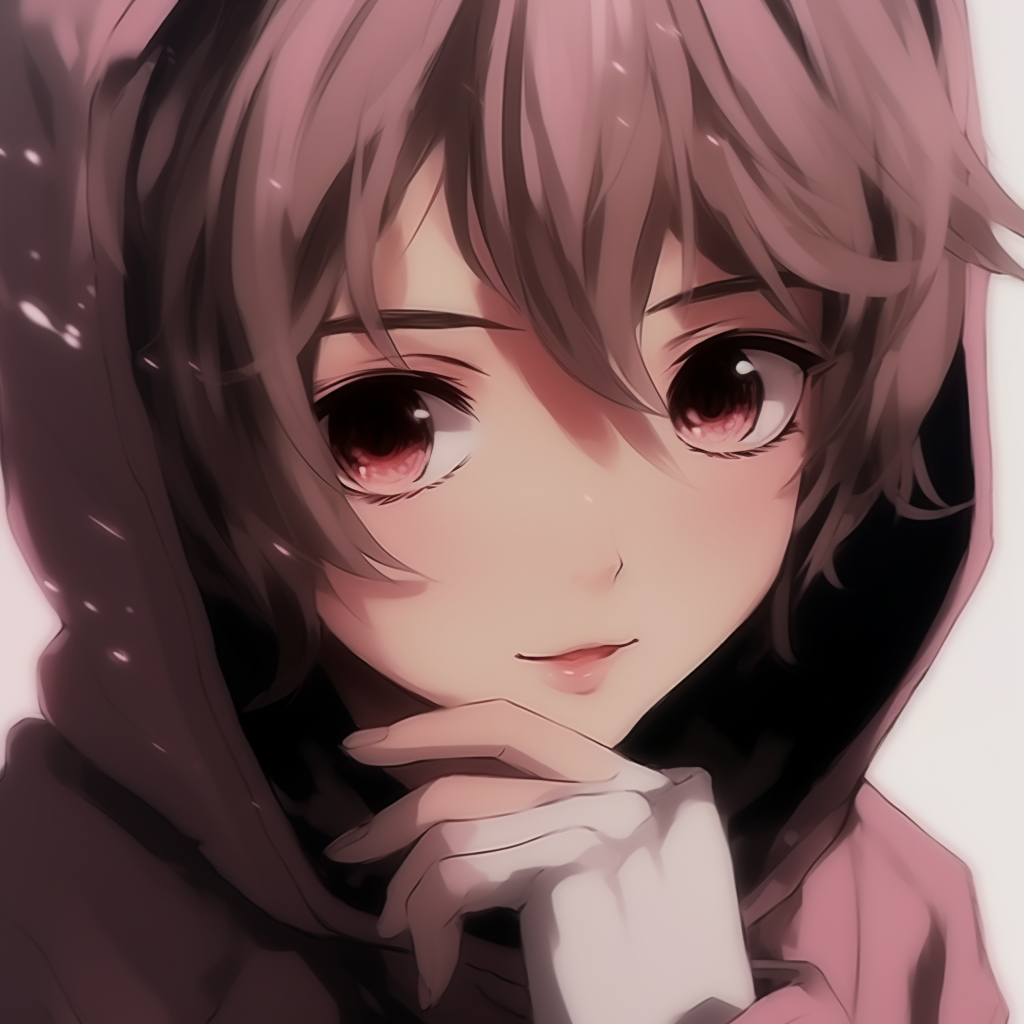 Detailed image of the Y2K anime boy, emphasis on facial details and light shading. specific y2k pfp