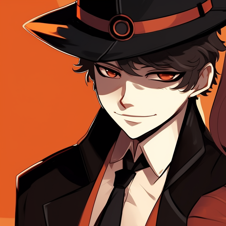 Two characters in bodyguard-like outfits, with a menacing, spooky aura, against a cobweb-filled backdrop spy x family halloween themed pfp collection pfp for discord.