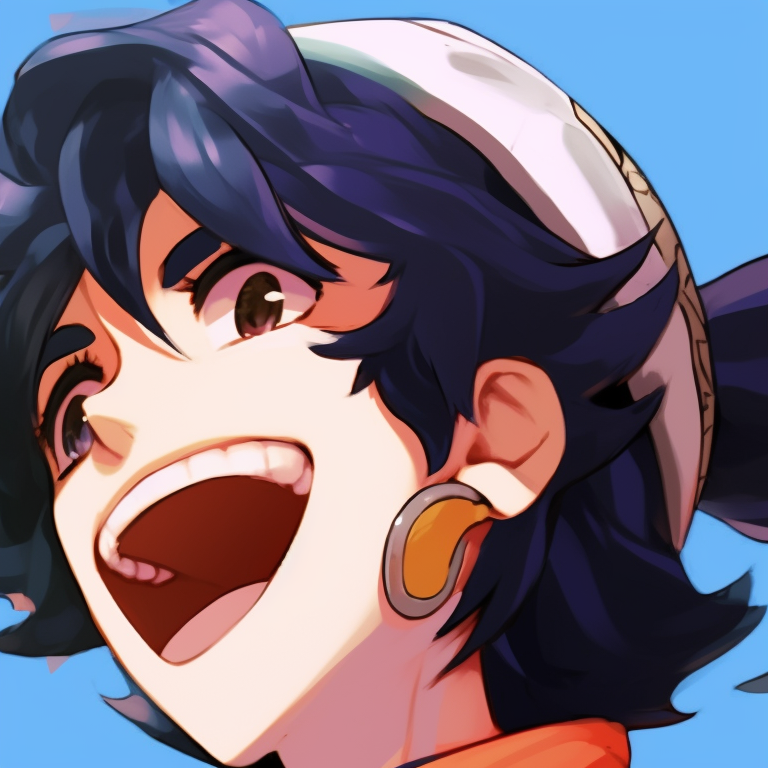 Two characters in trendy clothes, laughing together, bold and vibrant colors. funny anime matching pfp collection pfp for discord.