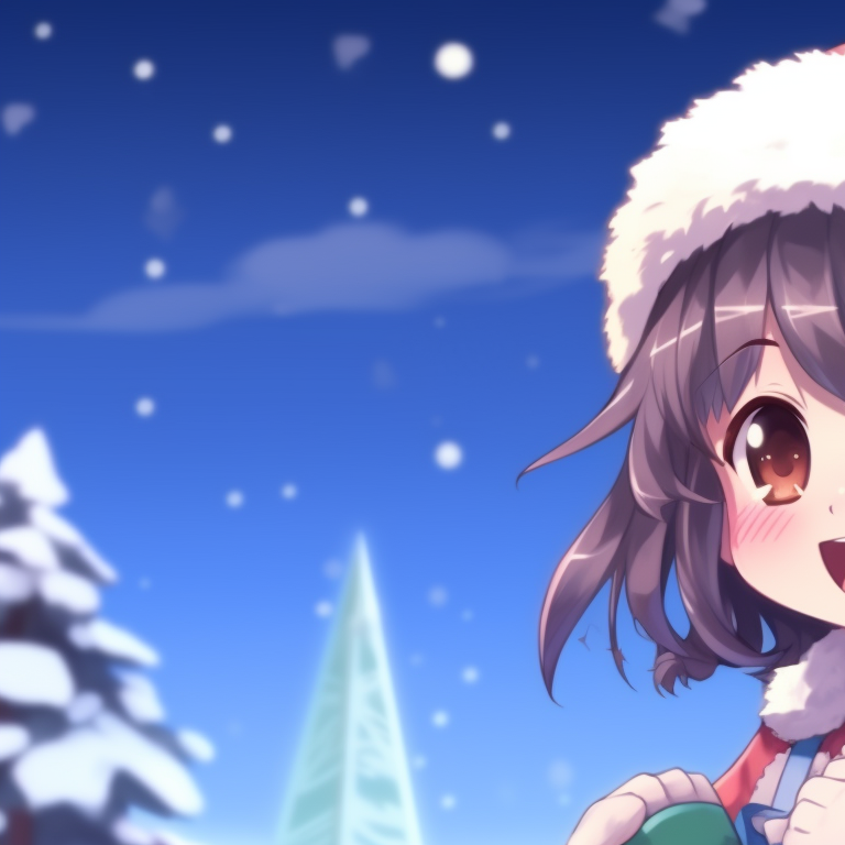 Two characters singing Christmas carols, urban landscape in the backdrop, detailed character expressions and soft lighting. christmas themed matching discord pfp pfp for discord.