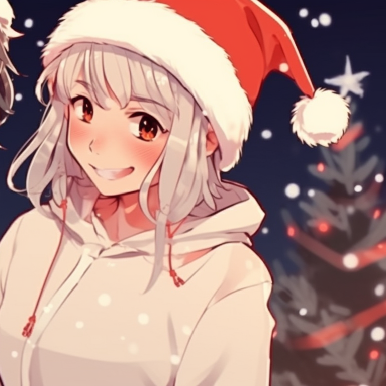 Two characters, elf-themed outfits, jingling bell accessories on their costumes. trending preppy christmas pfp matches pfp for discord.