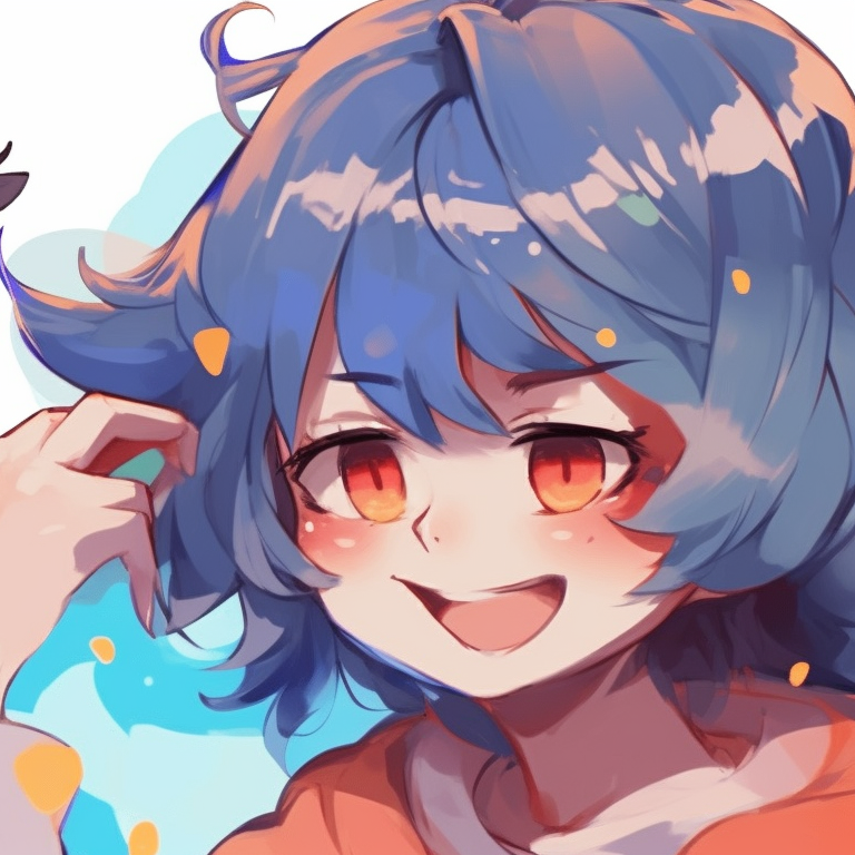 Two characters mischievously smiling at each other with bright, vibrant colors. matching pfp generator pfp for discord.