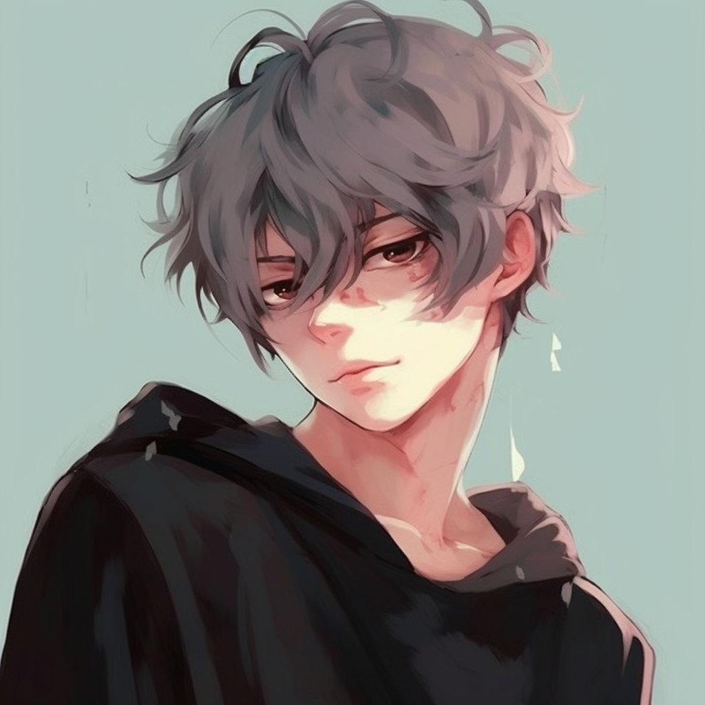 Samurai boy at rest, emphasis on traditional wear details and subtle soft colors. anime boy pfp aesthetic favorites pfp for discord.