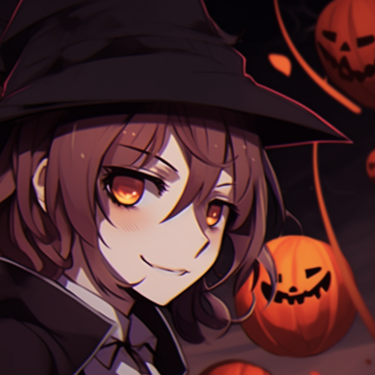 Two characters in eerie outfits, one wearing a werewolf mask and the other donning a skeleton suit, both giving each other a chilling look. soukoku matching pfp halloween theme pfp for discord.
