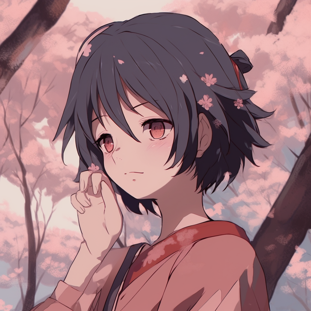 Profile shot of Sakura Haruno, soft pastel hues and detailed facial features. anime pfp aesthetic graphic illustrations