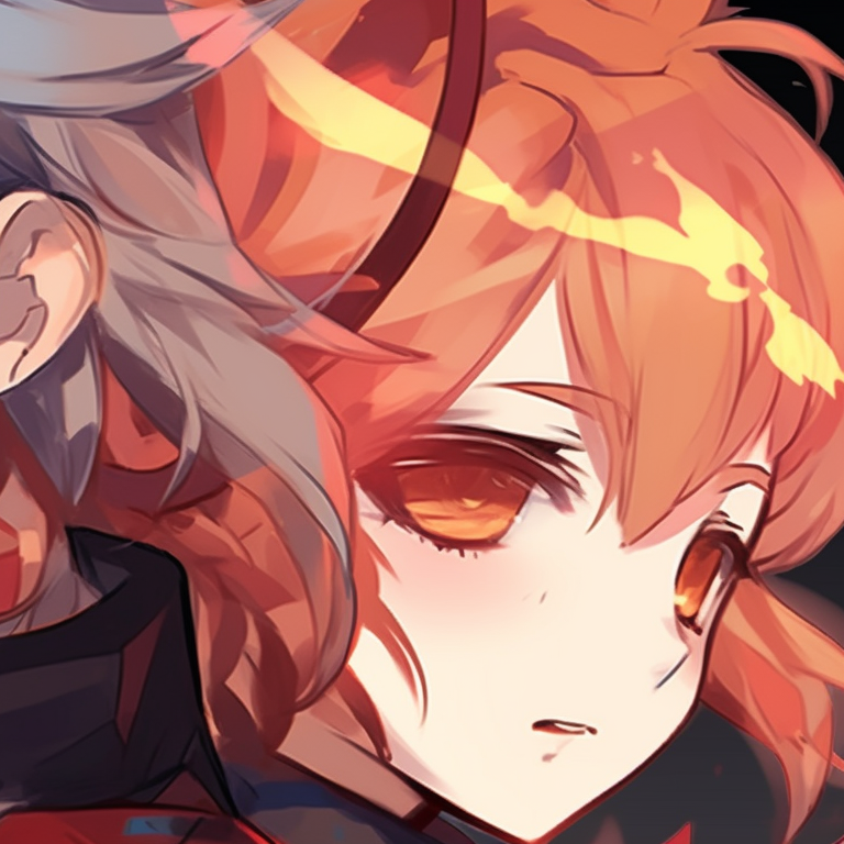 Two characters in combat stances, vibrant colors and dynamic positioning. trendy genshin matching pfp themes pfp for discord.