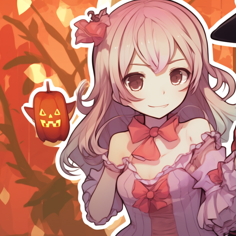 Close-up of two characters in spook-themed makeup, soft shading and cool undertones. my dress up darling matching pfp halloween decorations pfp for discord.