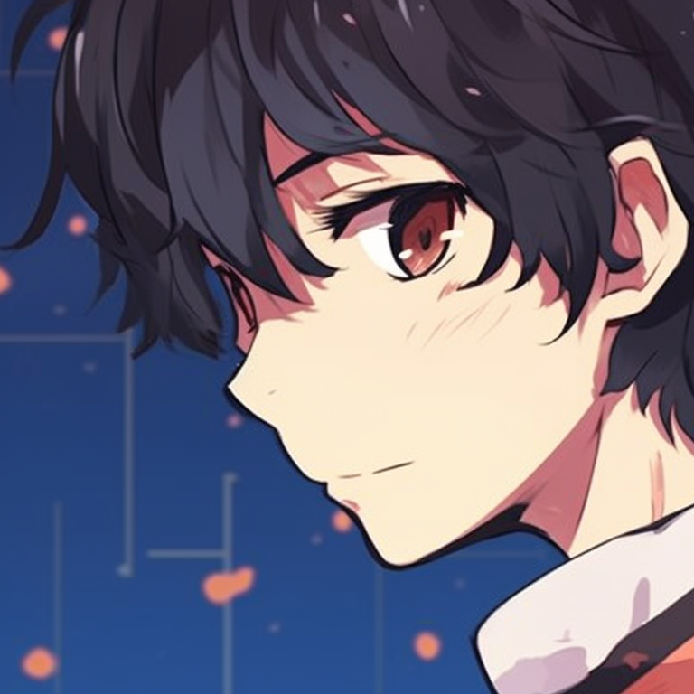 Two characters in dash of cosmic colors, gesturing towards a celestial body. anime pfp matching in 2023 pfp for discord.