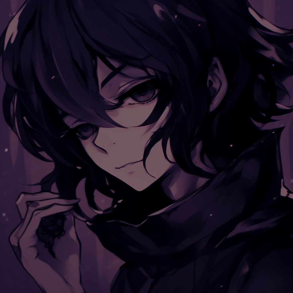 A female anime character in a dark, almost supernatural setting. The art uses a spectrum of deep blues and greys to convey ominous ambiance. dark anime pfp femaleHD, free download