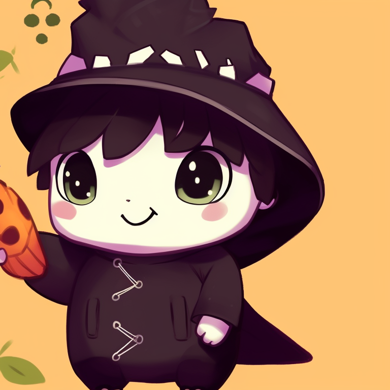 A duo of dinosaur characters, bathed in soft moonlight, featuring a whimsical Halloween theme, showing expressions of camaraderie. adorable dino matching pfp halloween theme pfp for discord.