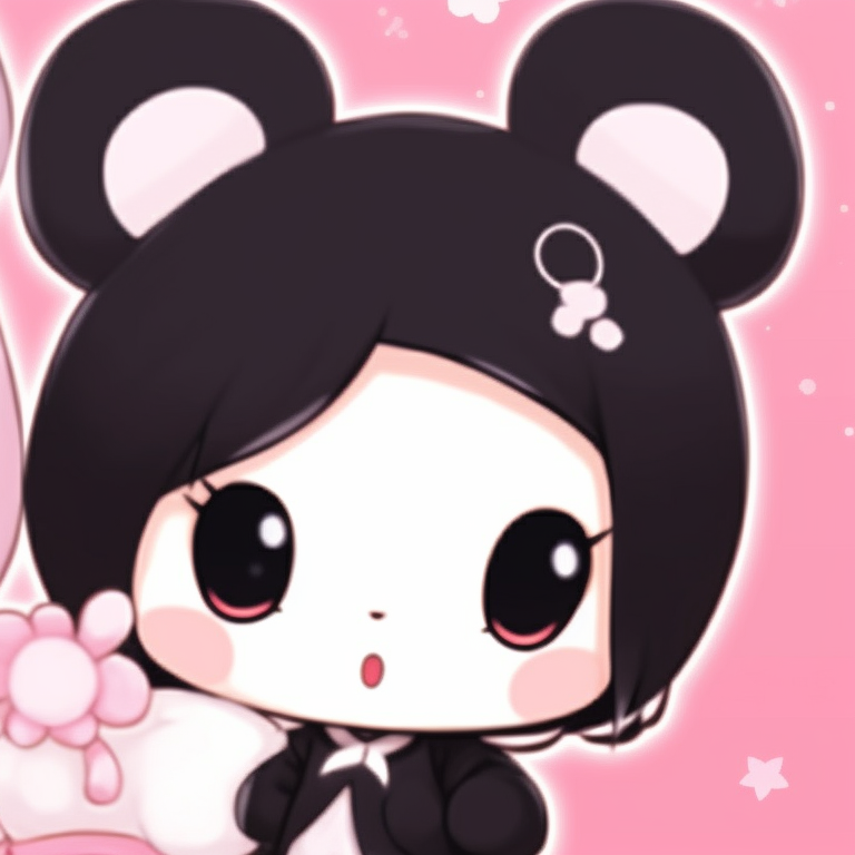 My Melody and Kuromi in playful poses, with vibrant colors and catchy visuals. kawaii my melody and kuromi matching pfp for friends pfp for discord.