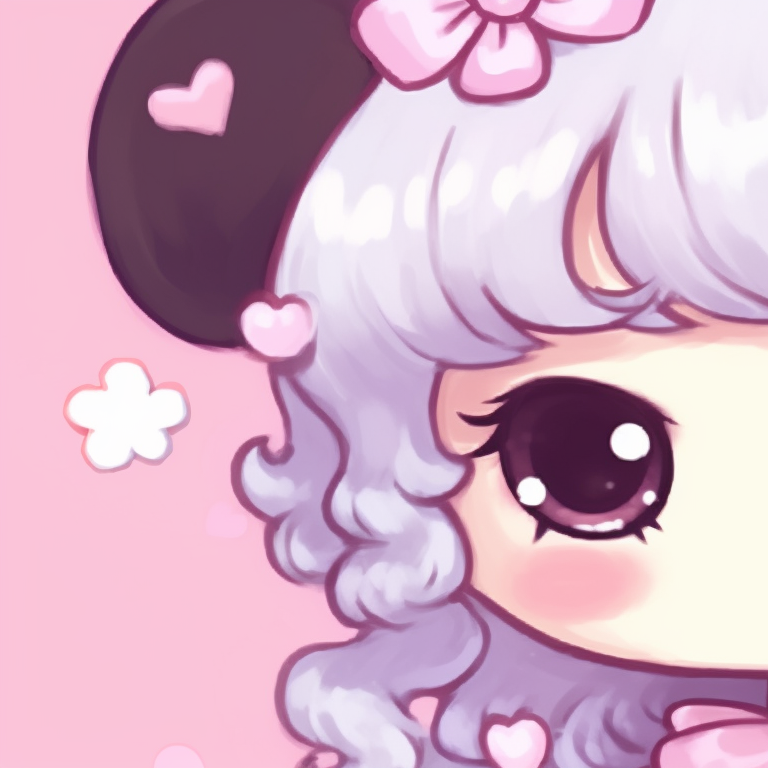 Two animated Sanrio friends playfully interacting, rounded features with bright, contrasting colors. beautiful matching sanrio pfp pfp for discord.