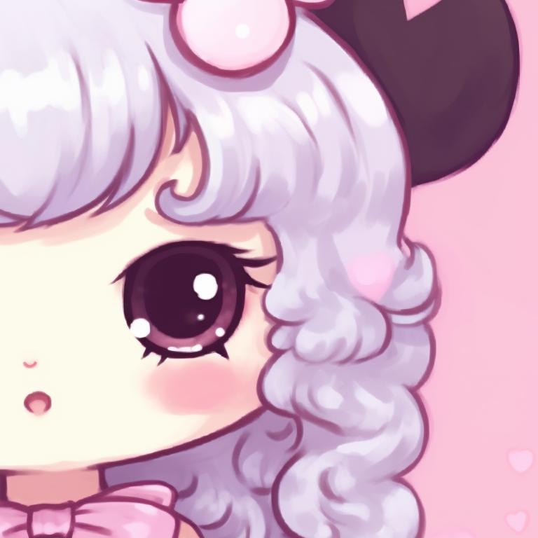 Two animated Sanrio friends playfully interacting, rounded features with bright, contrasting colors. beautiful matching sanrio pfp pfp for discord.