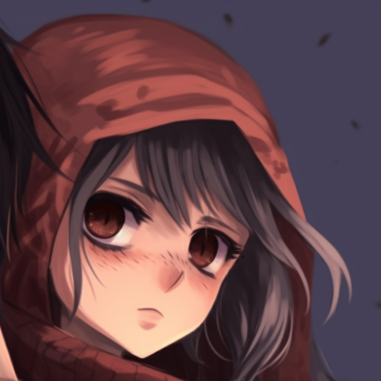 Silhouettes of Eren and Mikasa set against a spooky sunset, Halloween decorations in the background, soft blending of colors. halloween themed eren and mikasa matching pfp pfp for discord.