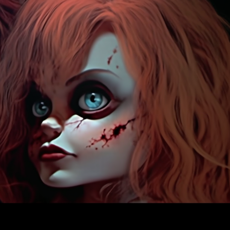 Tiffany embracing Chucky, detailed art style with a focus on their malicious expressions. horror film inspired pfp: chucky and tiffany pfp for discord.