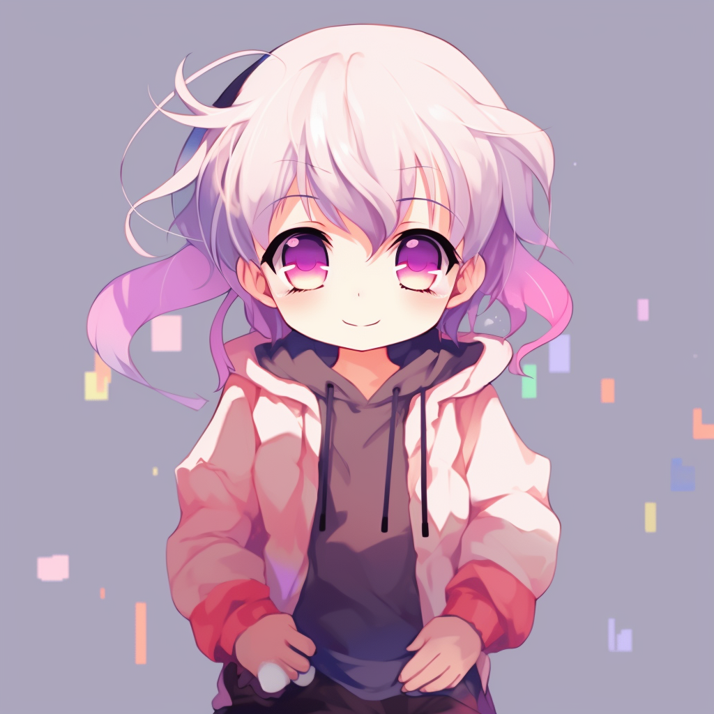 Chibi style anime boy, cute proportions and bright colors. anime artistic pfp
