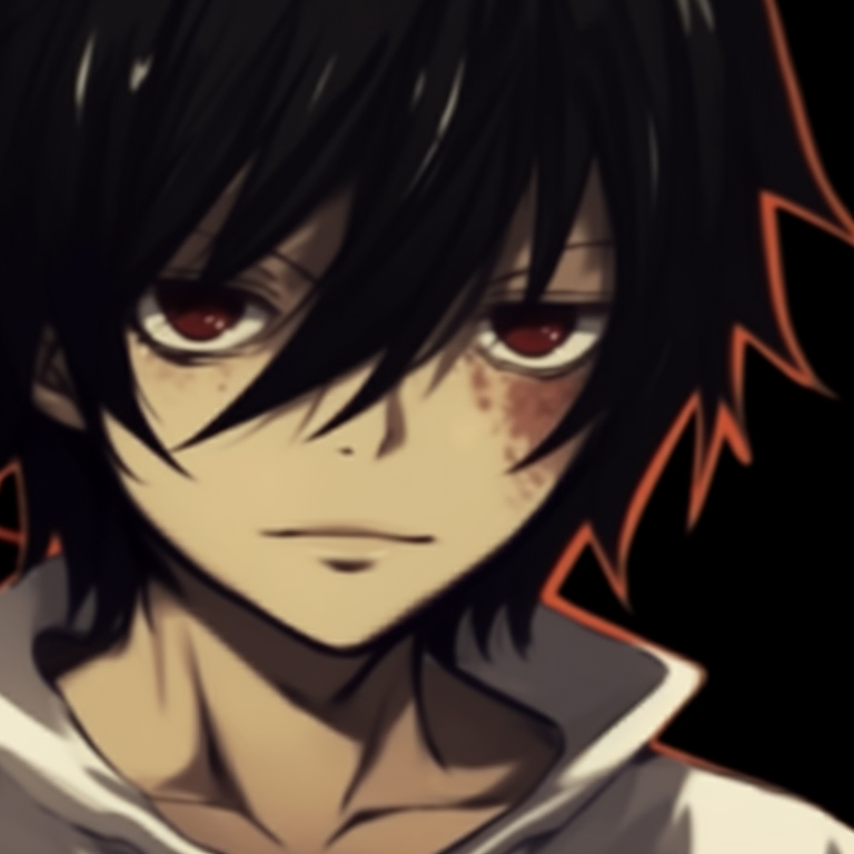 Two characters, clad in sinister outfits, vivid colors and dark backdrop underlining the Halloween theme. versatile death note matching pfp halloween theme pfp for discord.