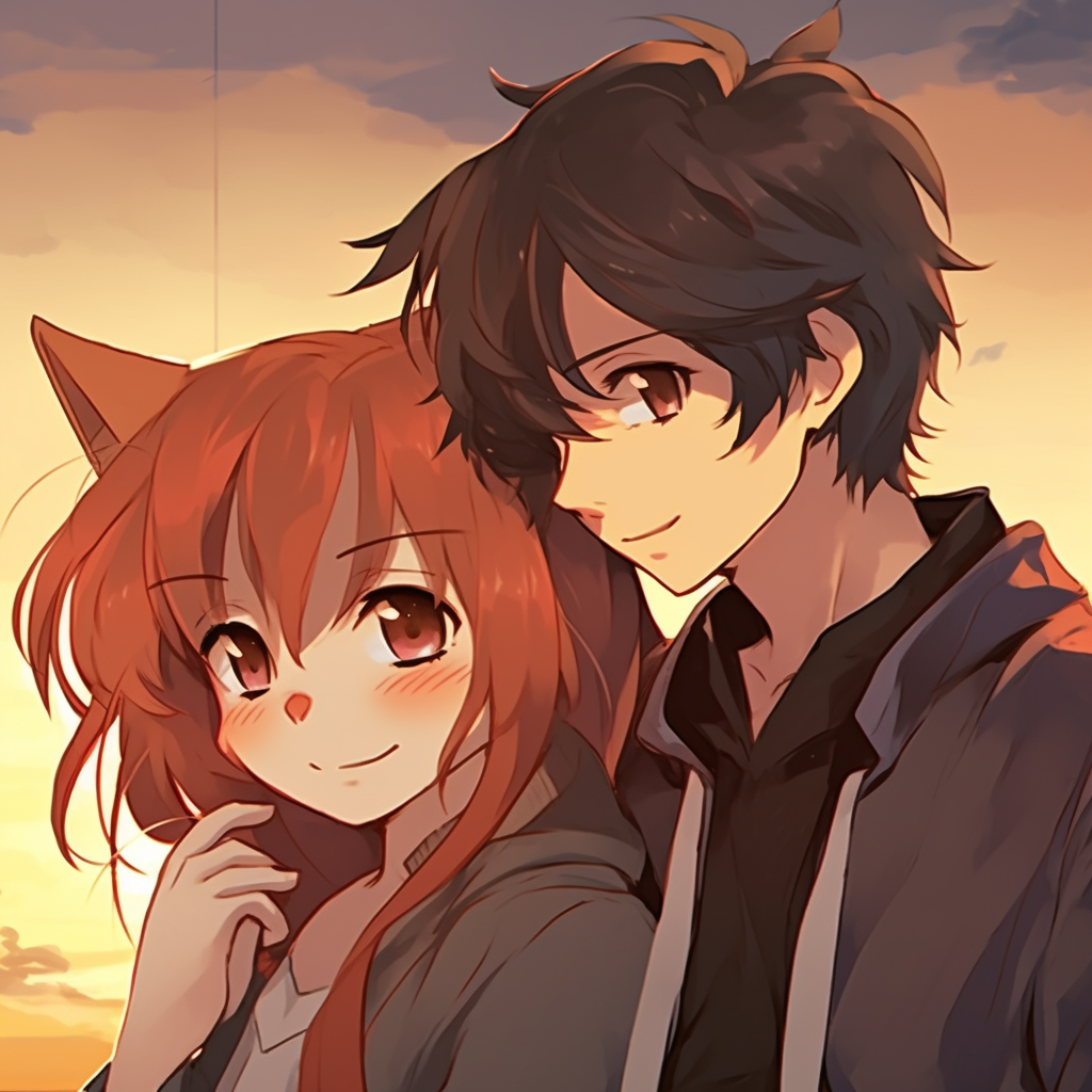 Close shot of Ash with heart eyes, comic stylised expressions and bright colors. anime matching pfp couple ideas